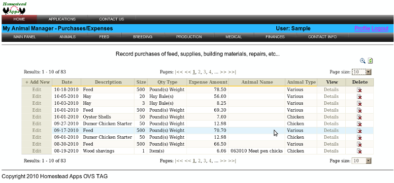 SCREEN SHOT help-finance expense screen